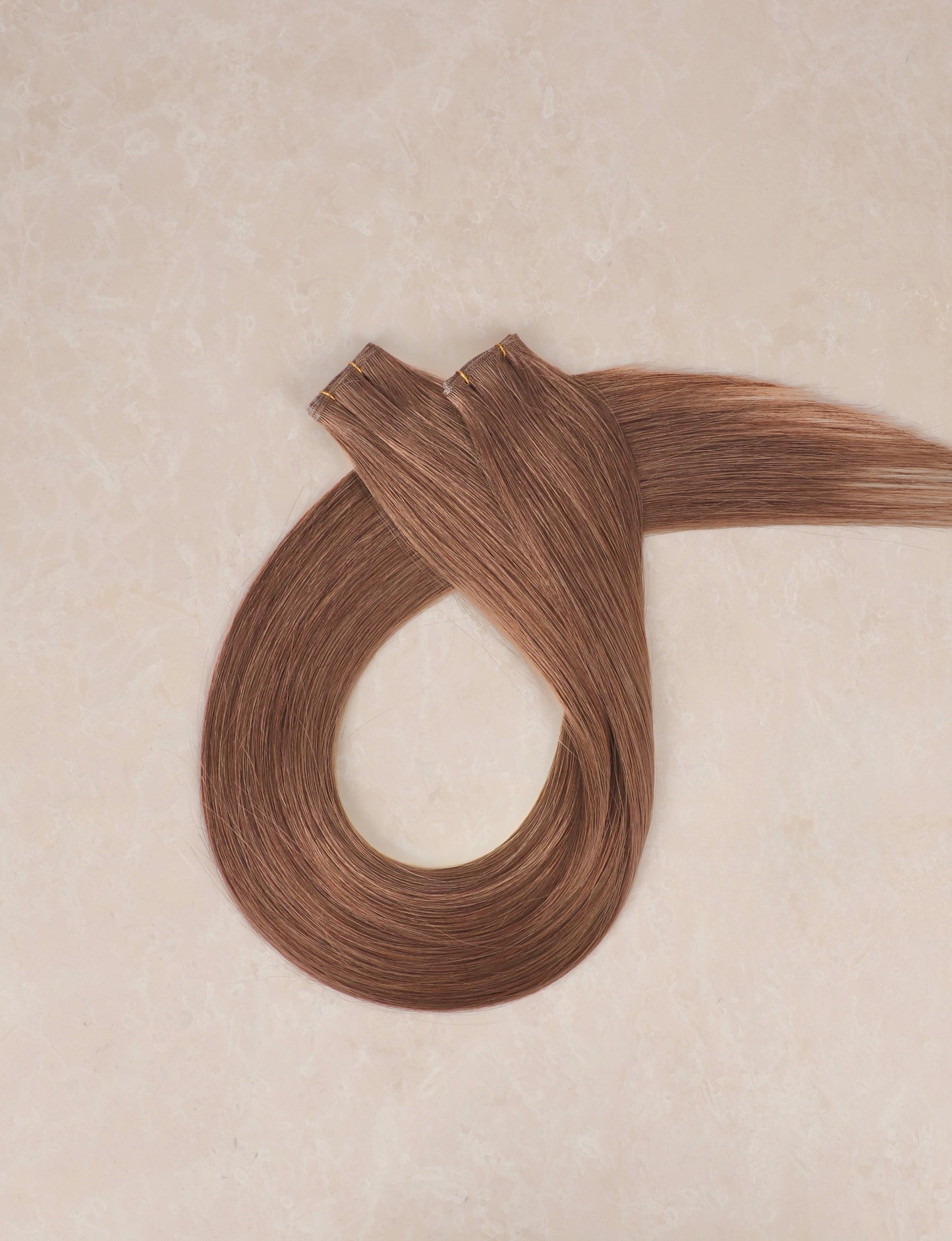 18" Genius Weft Human Hair Extensions. Caramel Brown #14