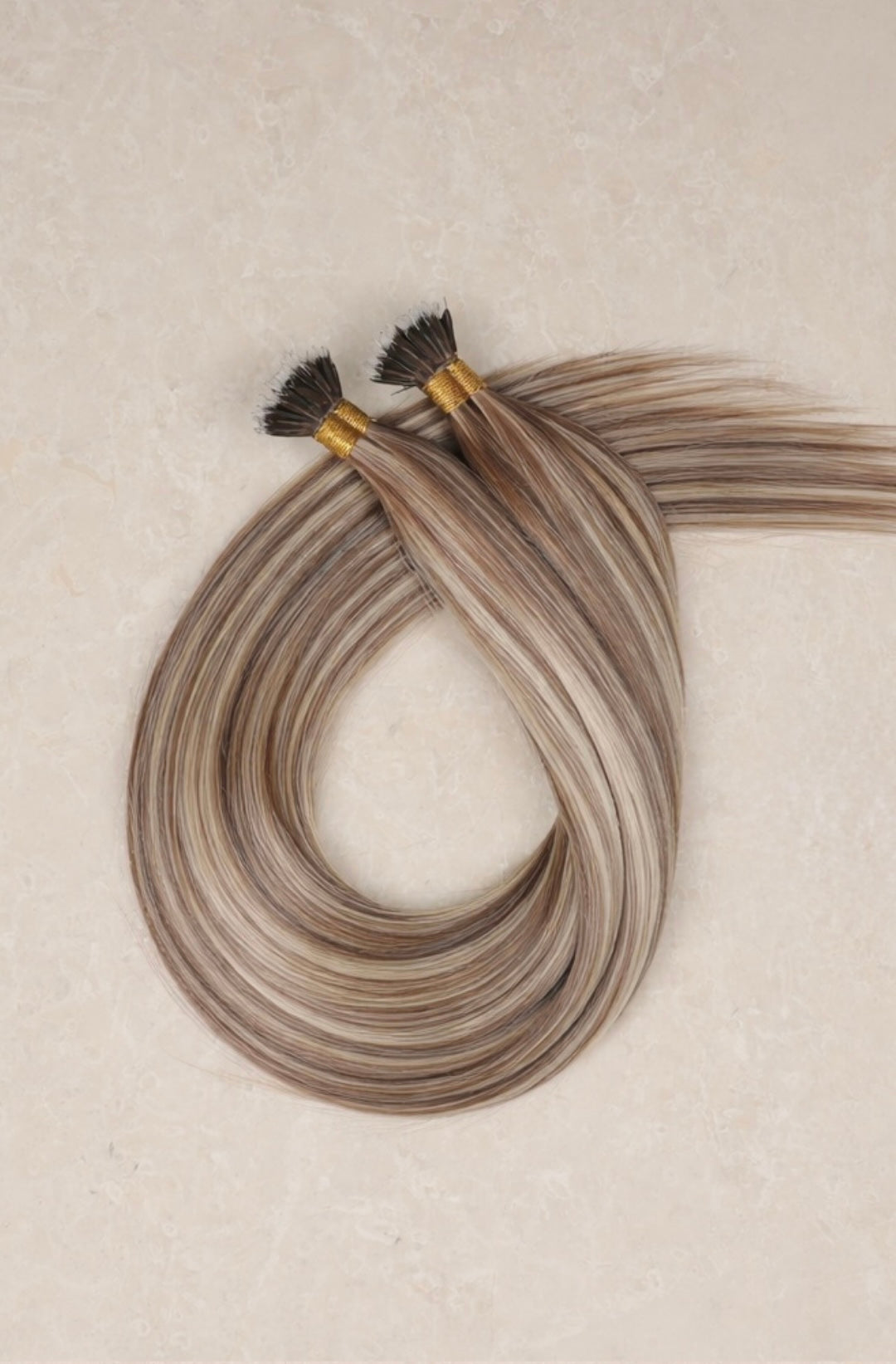 18" Nano Tip Human Hair Extensions. Bohemian Bronde #P18/DB3/1004