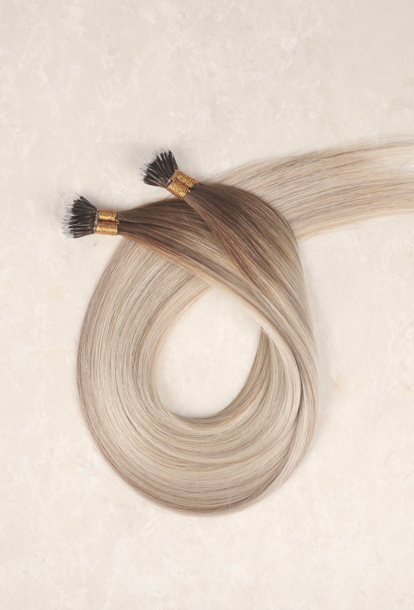 18" Nano Tip Human Hair Extensions. Rooted LA Blonde #B10/1010/1004