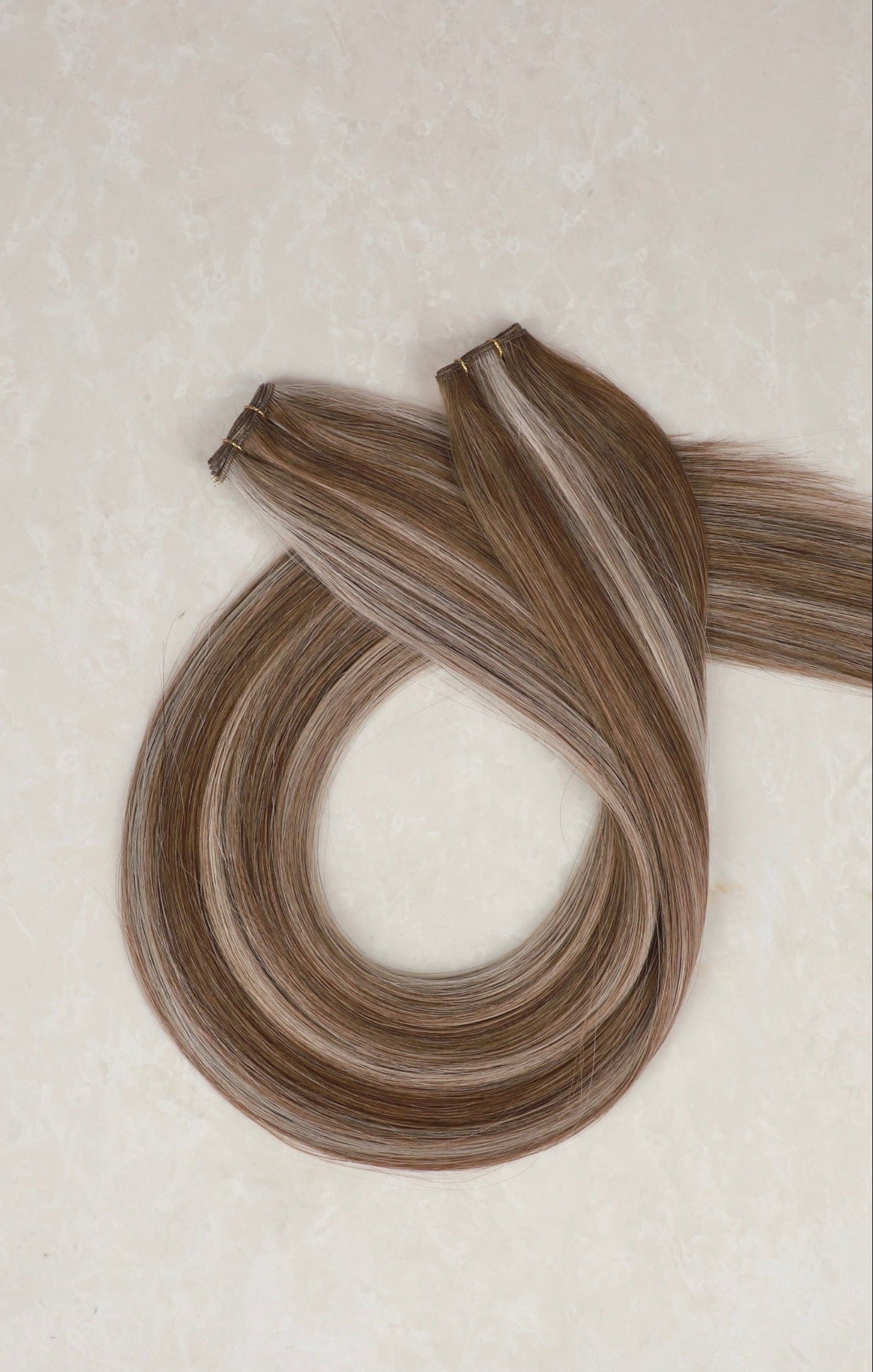 22" Genius Weft Human Hair Extensions. Hollywood Bronde #P18/1004/8