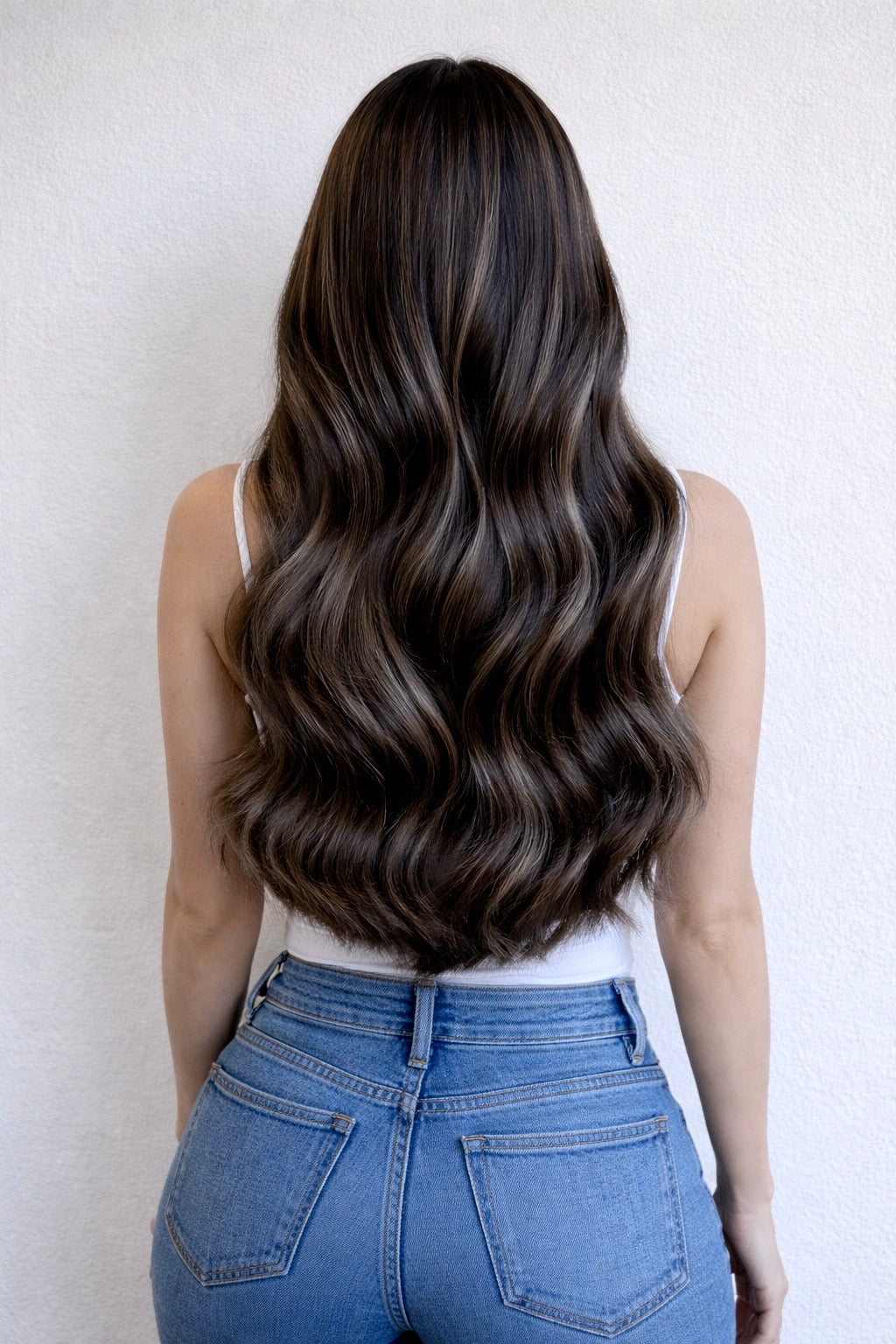 30" Nano Tip Human Hair Extensions. Dubai B1B/Silver