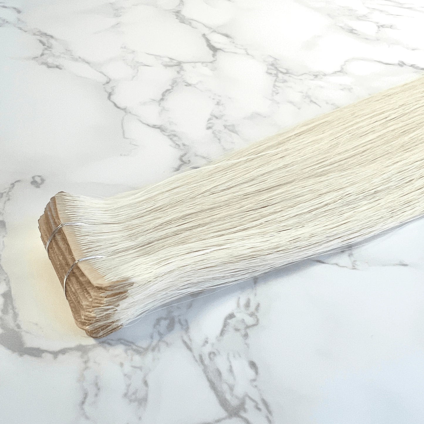 26" Invisible Tape Silver Human Hair Extensions - Faye