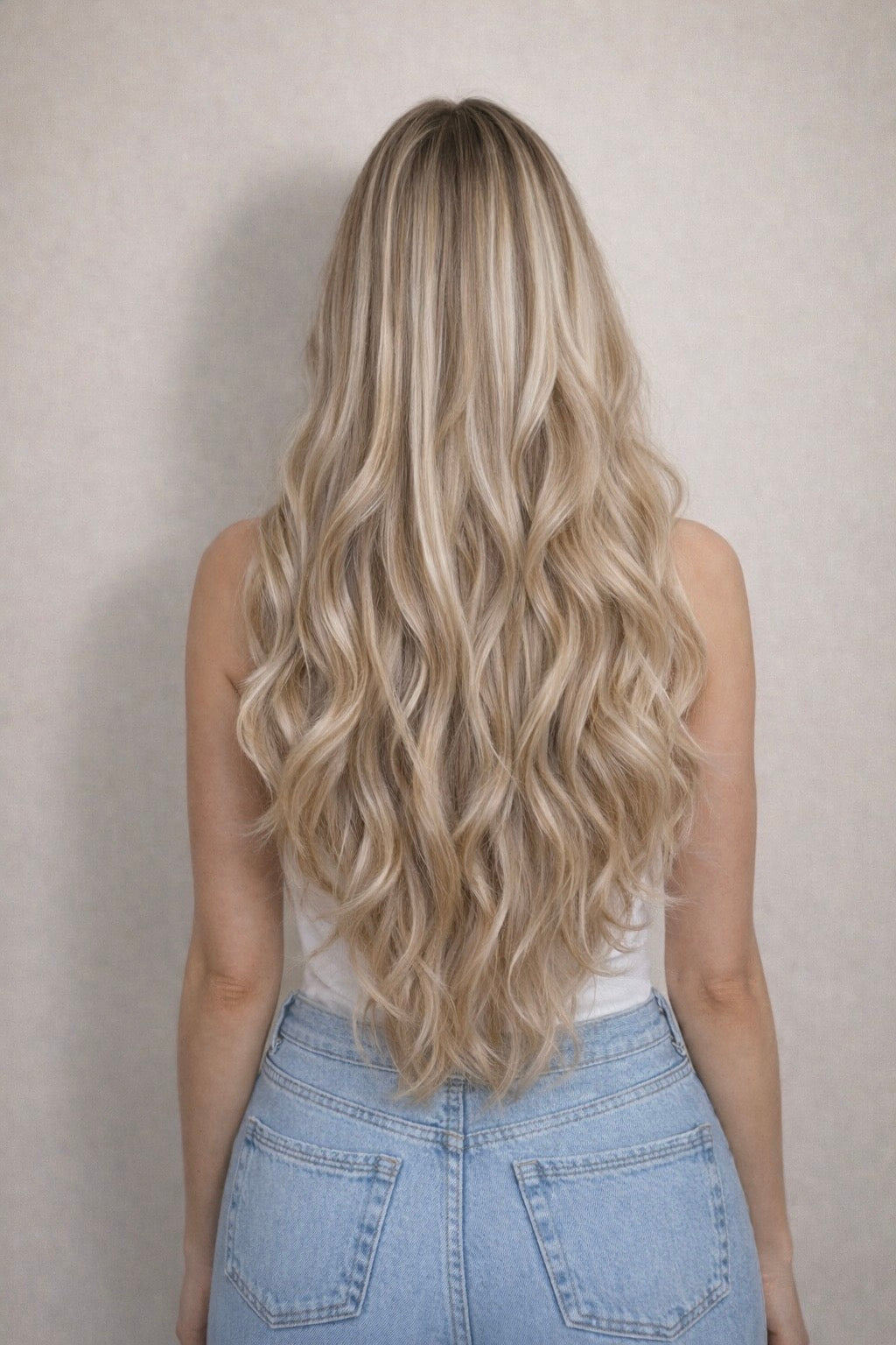 26" Nano Tip Human Hair Extensions. Highlighted Blonde B10/1004/1010/1003