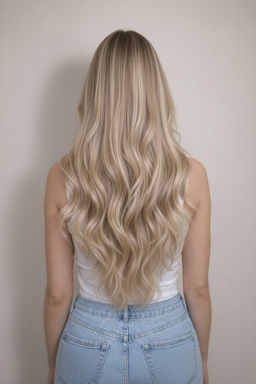 30" Nano Tip Human Hair Extensions. Highlighted Blonde B10/1004/1010/1003