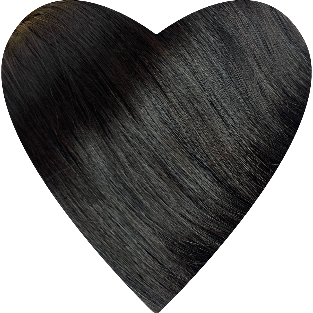 Human Hair Extensions. Natural Black #1B