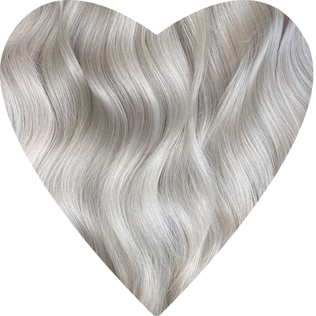 Flat Weft Hair Extensions. Light Silver