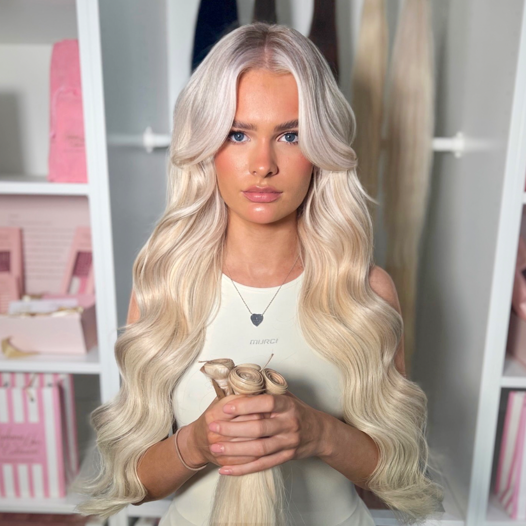 I Tip Hair Extensions. Lightest Platinum Blonde #613