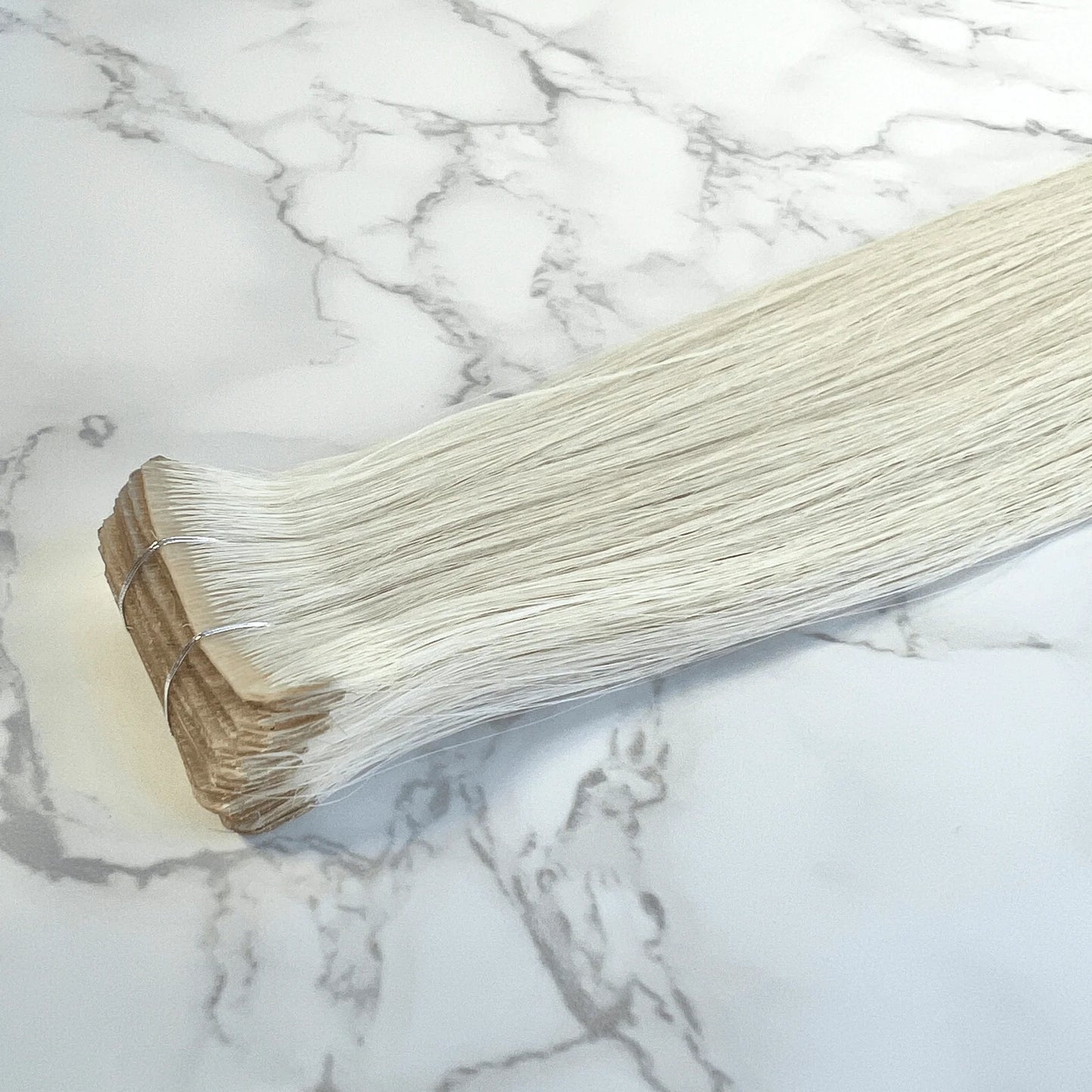 30" Invisible Tape Dark Silver Human Hair Extensions - Jess