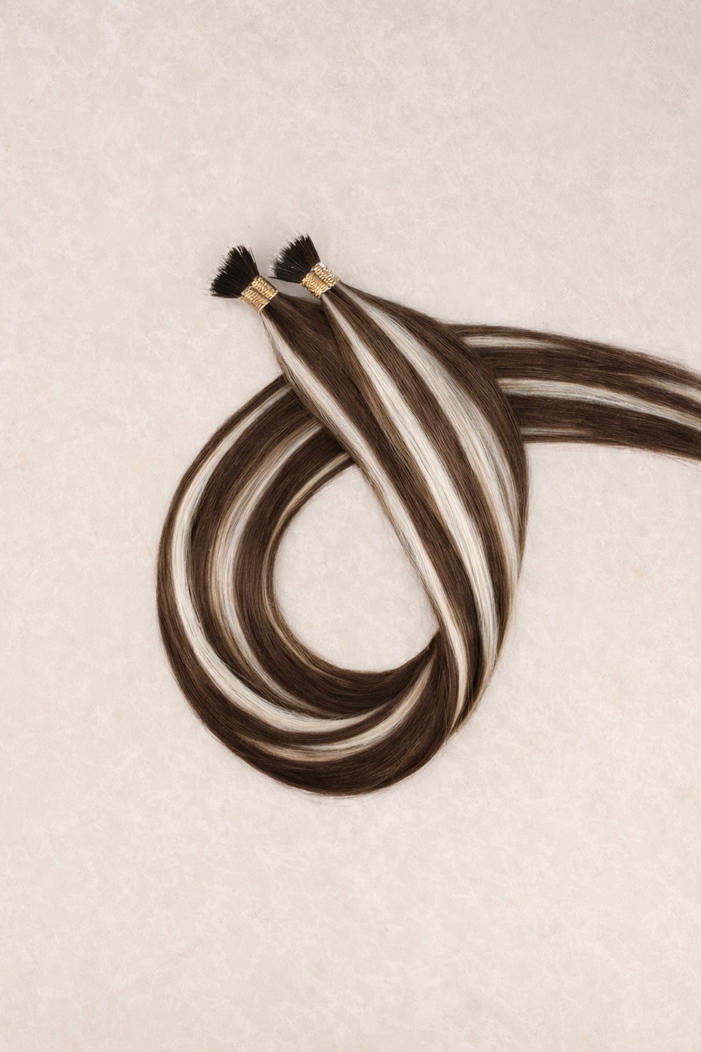 24" Nano Tip Human Hair Extensions. Mocha Latte #P6/1003