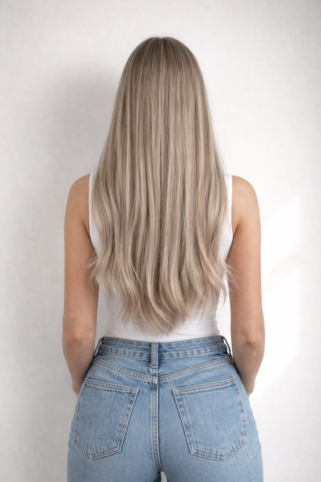 30" Nano Tip Human Hair Extensions. Mid Mushroom Blonde