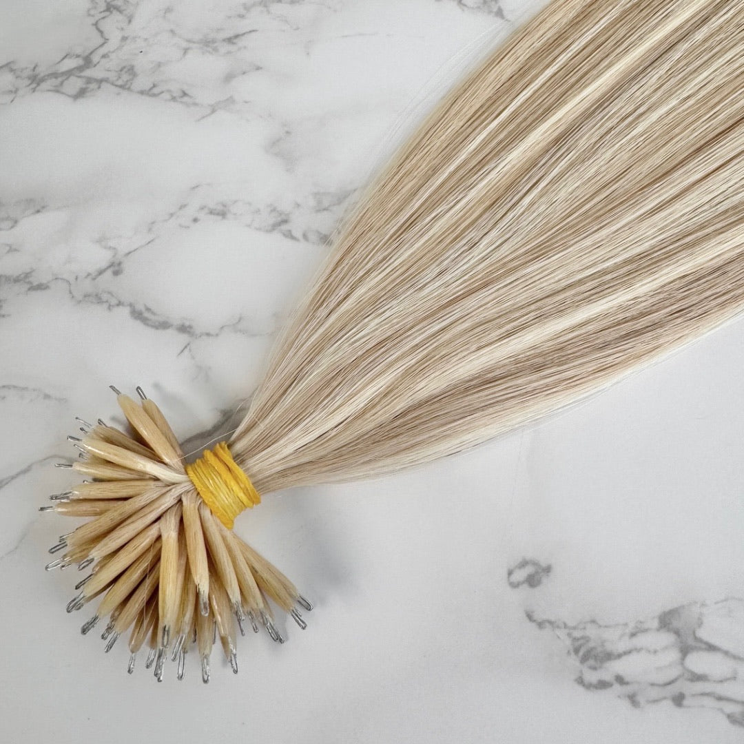 30" Nano Tip Scandi Blonde Human Hair Extensions - Jennifer