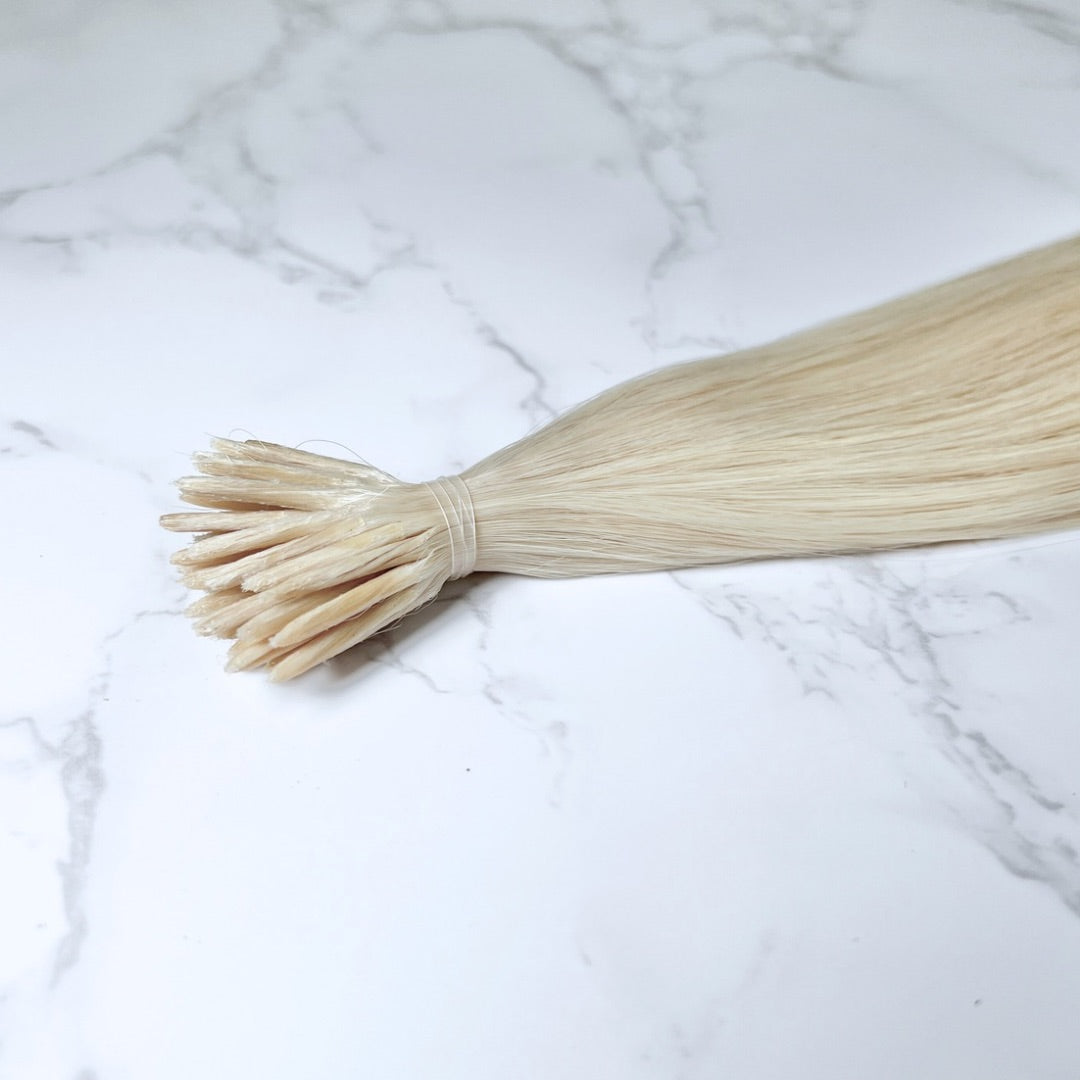 22" I Tip White Blonde Human Hair Extensions - Rebecca