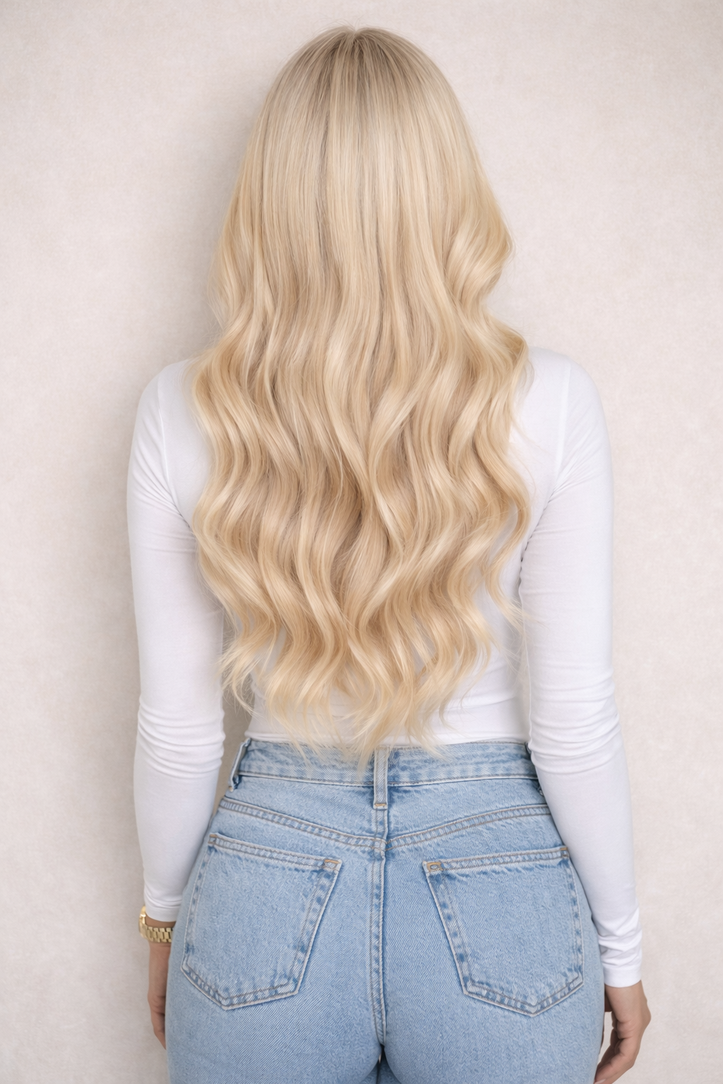 26" Nano Tip Human Hair Extensions. Platinum Blonde #1010
