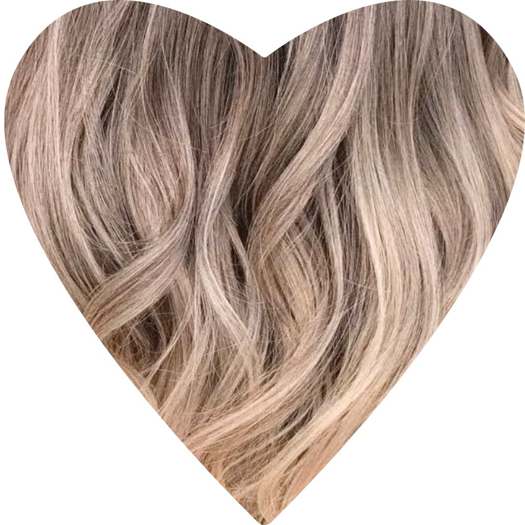 22" Genius Weft Rooted Champagne Human Hair Extensions - Miley