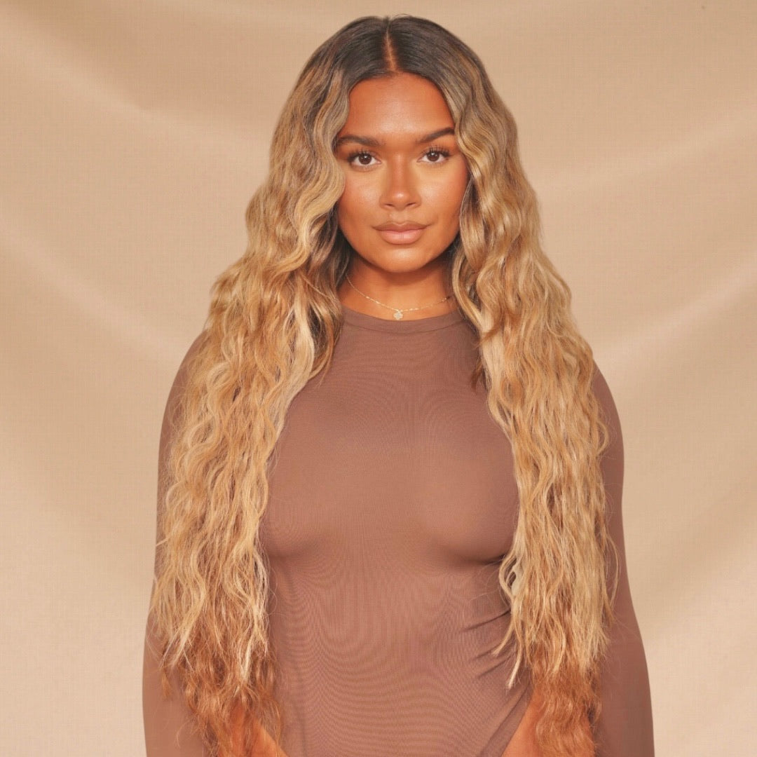 28" I Tip Rooted Bronde Human Hair Extensions - Amy