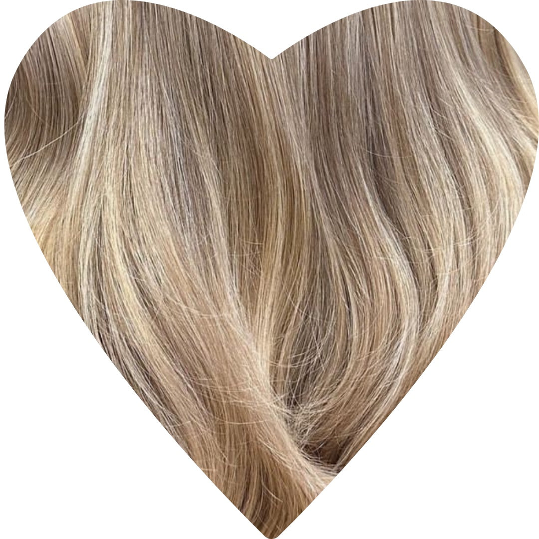 20" Invisible Tape #T2 6C Rooted Bronde Human Hair Extensions - Amy