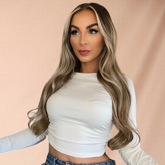 30" Tape Weft Bohemian Bronde Human Hair Extensions - Bianca