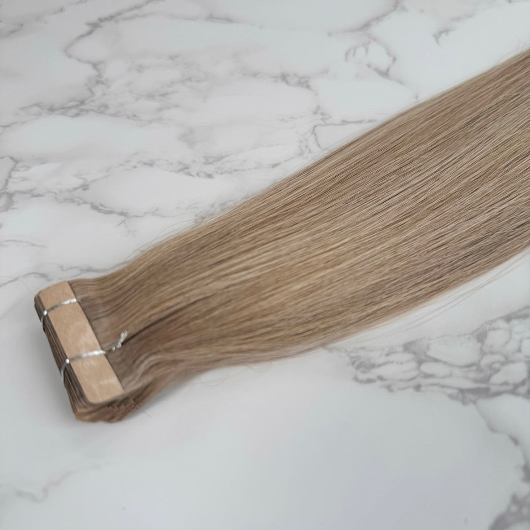 28" Invisible Tape Bohemian Bronde Human Hair Extensions - Bianca