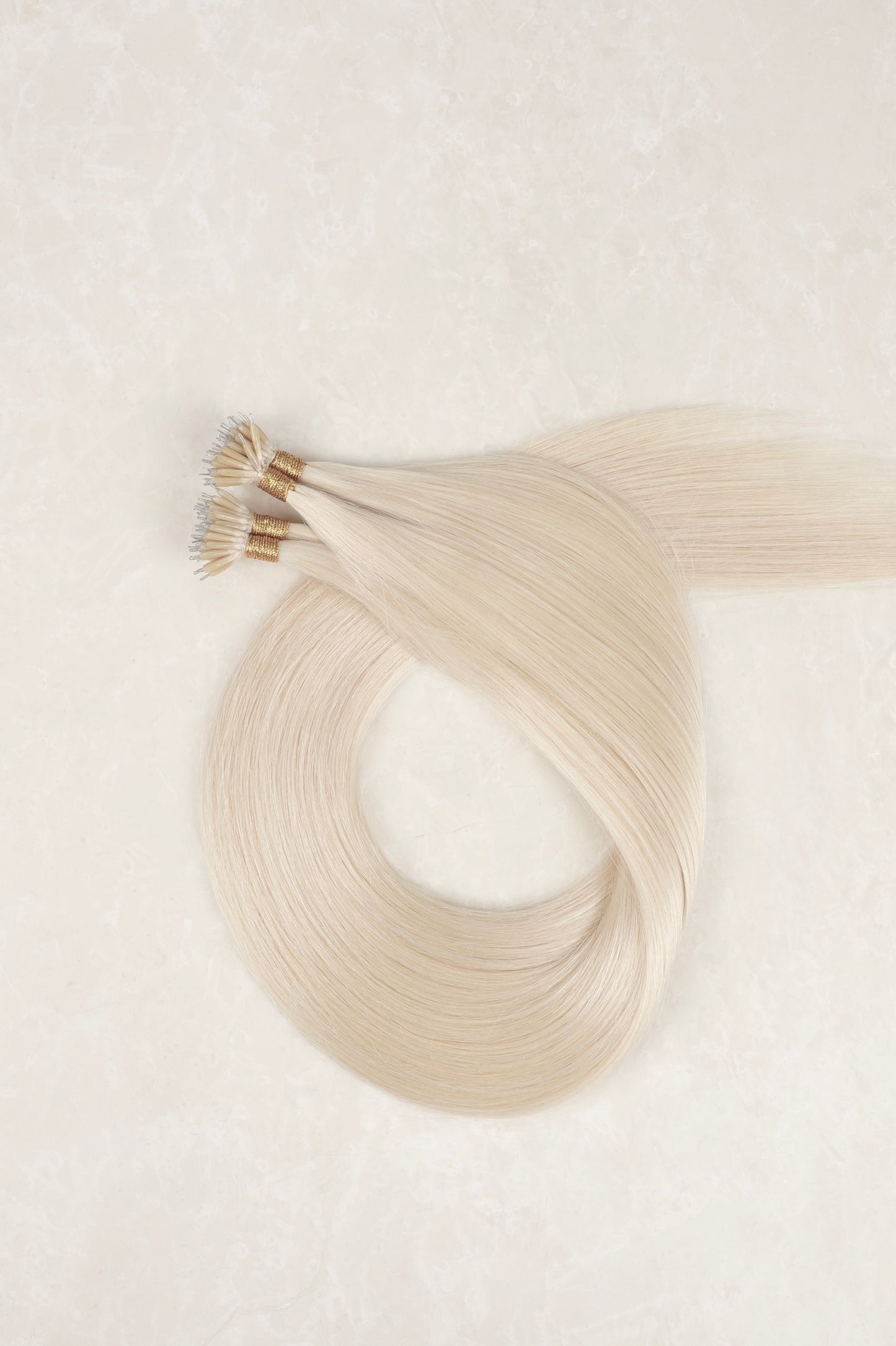 24" Nano Tip Human Hair Extensions. White Blonde #1004