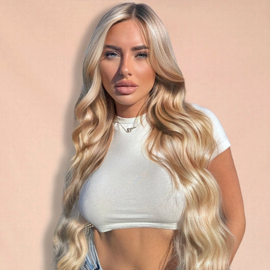 28" Nano Tip #T6.2 60/12C/5Q Rooted Boho Human Hair Extensions - Margot