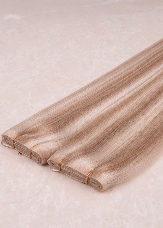 Invisible Tape Weft Human Hair Extensions. Bohemian Bronde #18/DB3/1004