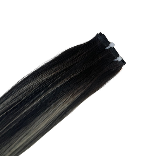 18" Tape Weft #T1B 1B/6.2 Creamy Americano Human Hair Extensions - Khloe