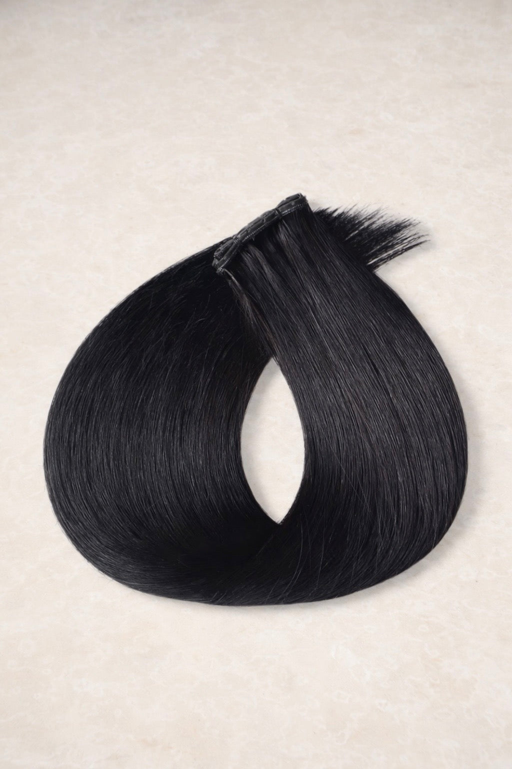 Invisible Butterfly Weft Human Hair Extensions. Jet Black #1