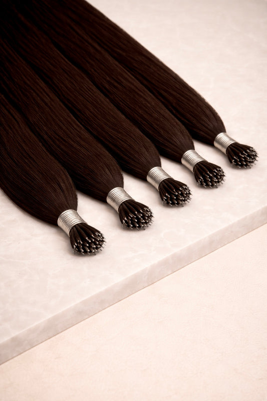 26" Nano Tip Human Hair Extensions. Espresso #2