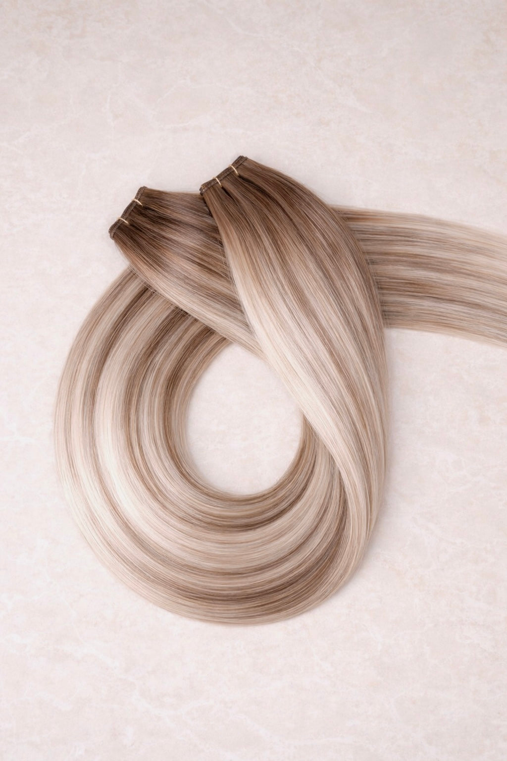 20" Genius Weft Human Hair Extensions. Rooted Mixed Pearl #B18/1004