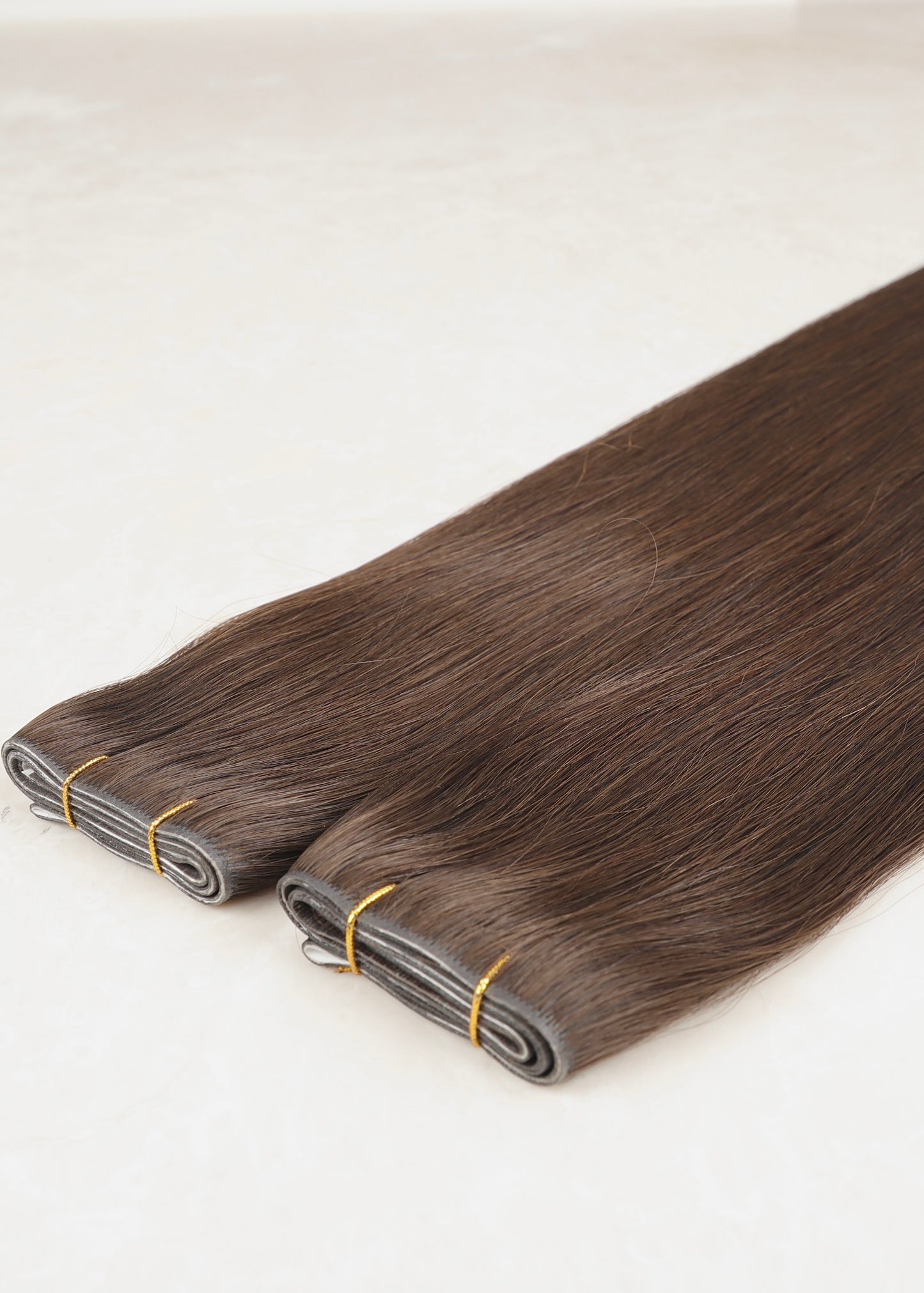 Invisible Tape Weft Human Hair Extensions. Medium Ash Brown #8