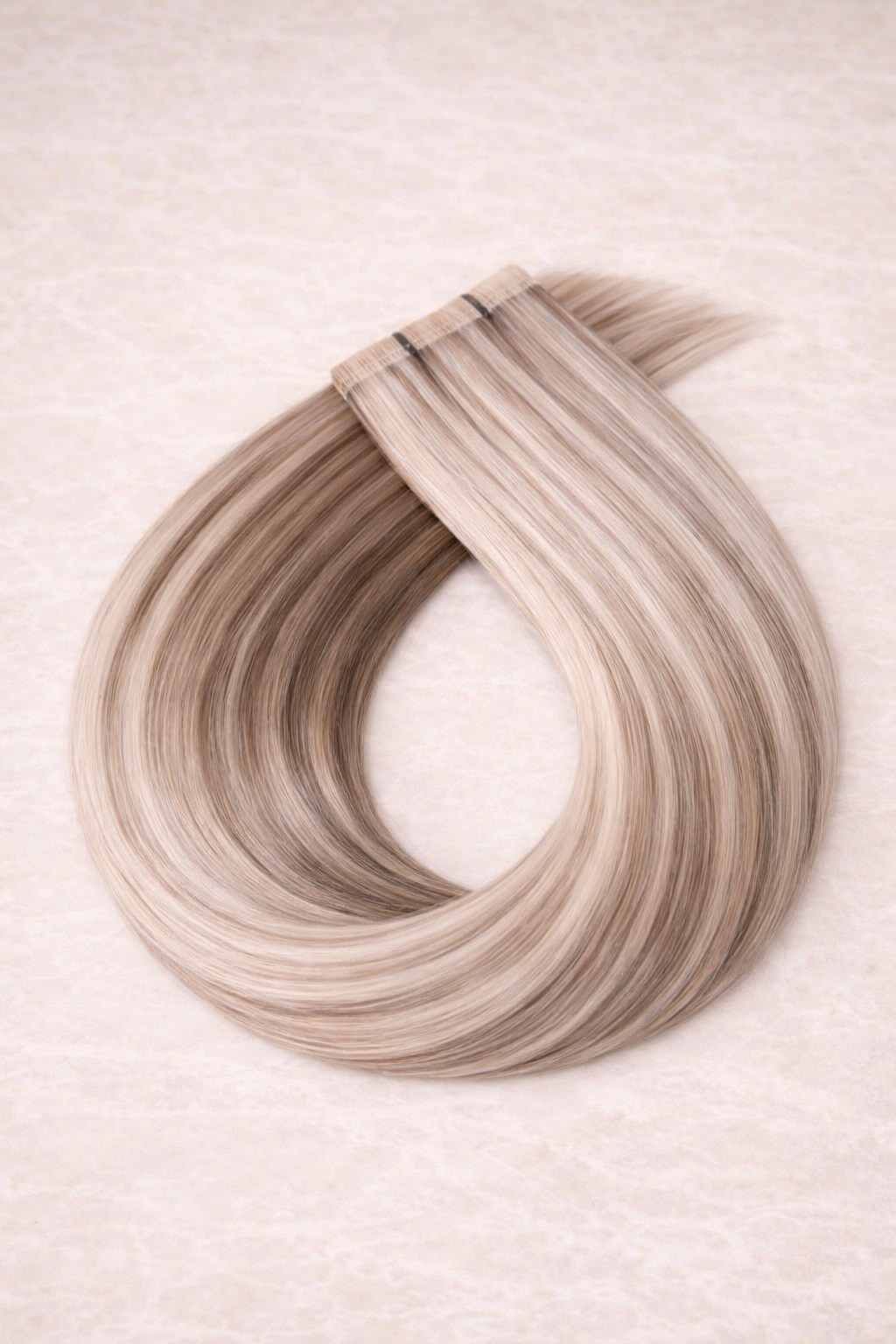 Flat Weft Human Hair Extensions. Bohemian Bronde #P18/DB3/1004