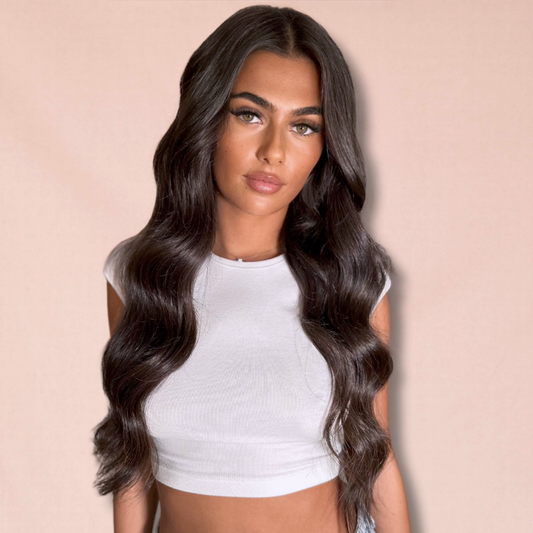 16" Nano Tip #2Q Cool Chocolate Human Hair Extensions - Paula