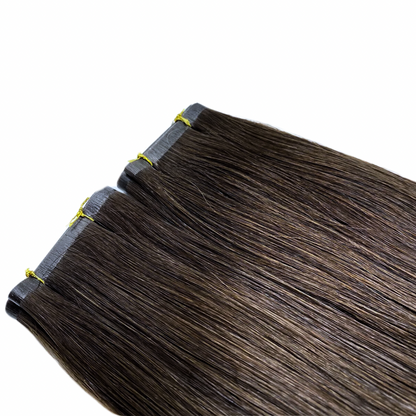 20" Tape Weft #1A Espresso Human Hair Extensions - Bethany