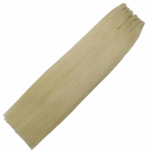 30" Genius Weft #60 Platinum Blonde Human Hair Extensions - Lillia