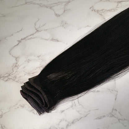 16" Flat Weft #1B Natural Black Human Hair Extensions - Zivile