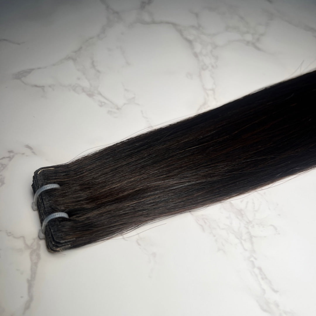 16" Invisible Tape #1B Natural Black Human Hair Extensions - Zivile