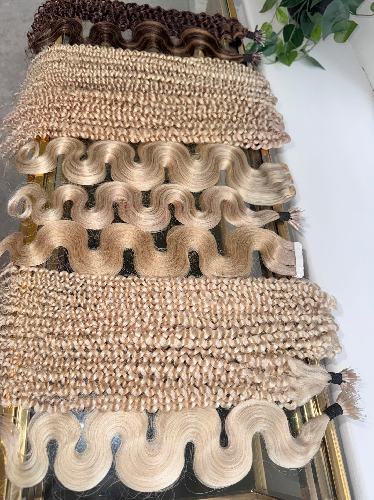 Curly | Wavy Human Hair Extensions. Mid Ash Brown