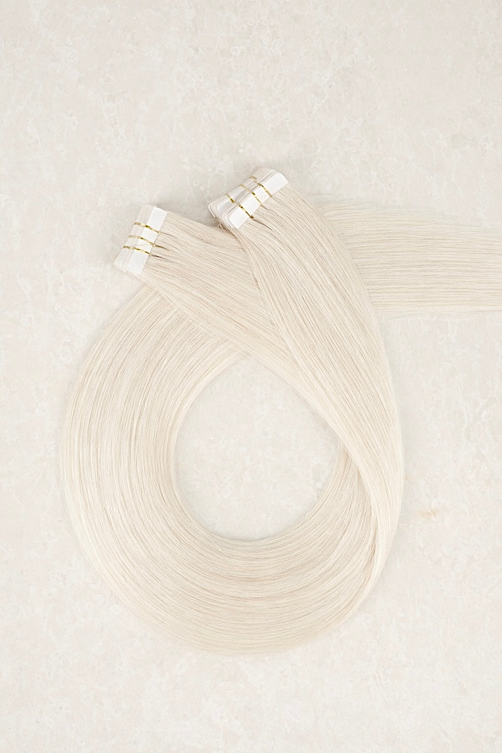 20" Invisible Tape Human Hair Extensions. Light Silver