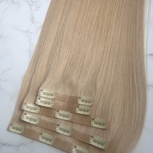 16" Clip In #27 Brondette Human Hair Extensions - Danielle