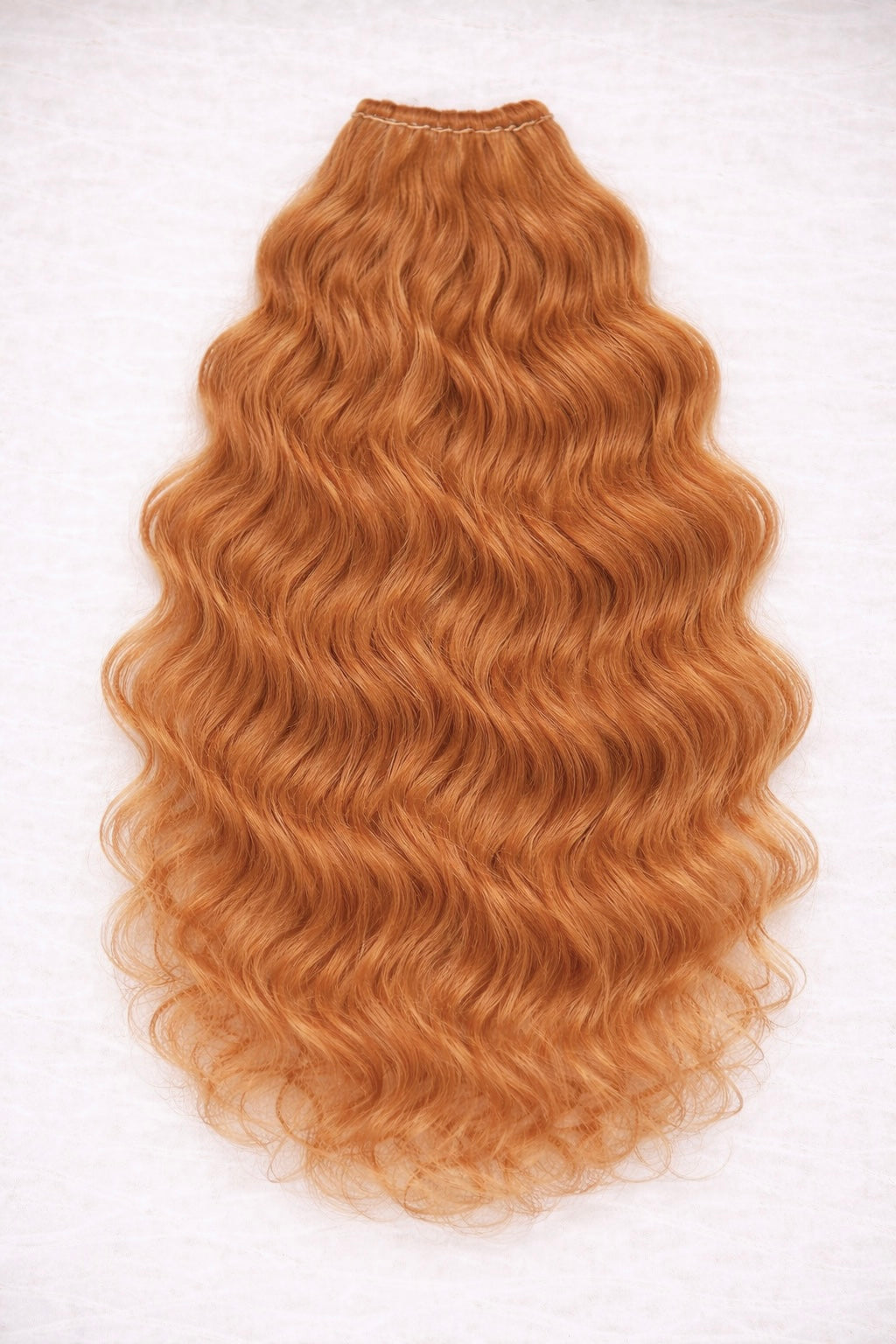 Curly | Wavy Human Hair Extensions. Strawberry Blonde