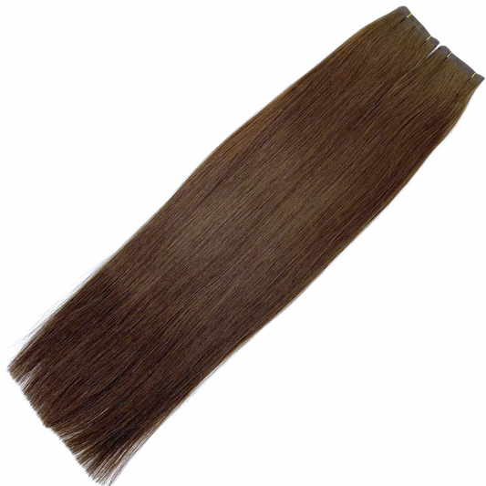 18" Tape Weft #2H Toasted Almond Human Hair Extensions - Elle