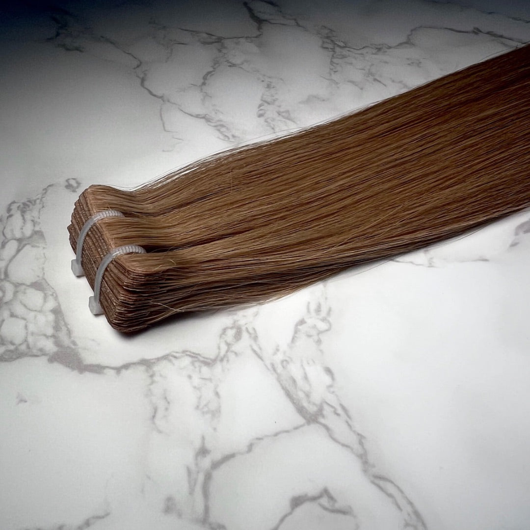 28" Invisible Tape #2H Toasted Almond Human Hair Extensions - Elle