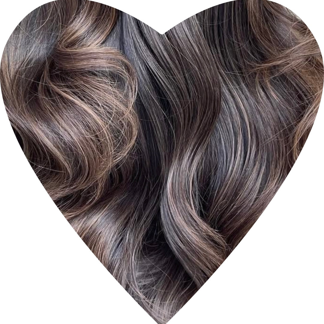 28” Tape Weft #T1A-1A/2/9C Sweet Chocolate Human Hair Extensions - Millie