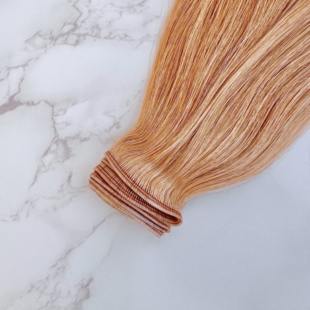 30" Flat Weft #33H Auburn Human Hair Extensions - Izzy