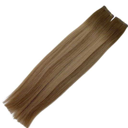 16" Tape Weft #T4Q 4Q/12C Creamy Nutmeg Human Hair Extensions - Ariana