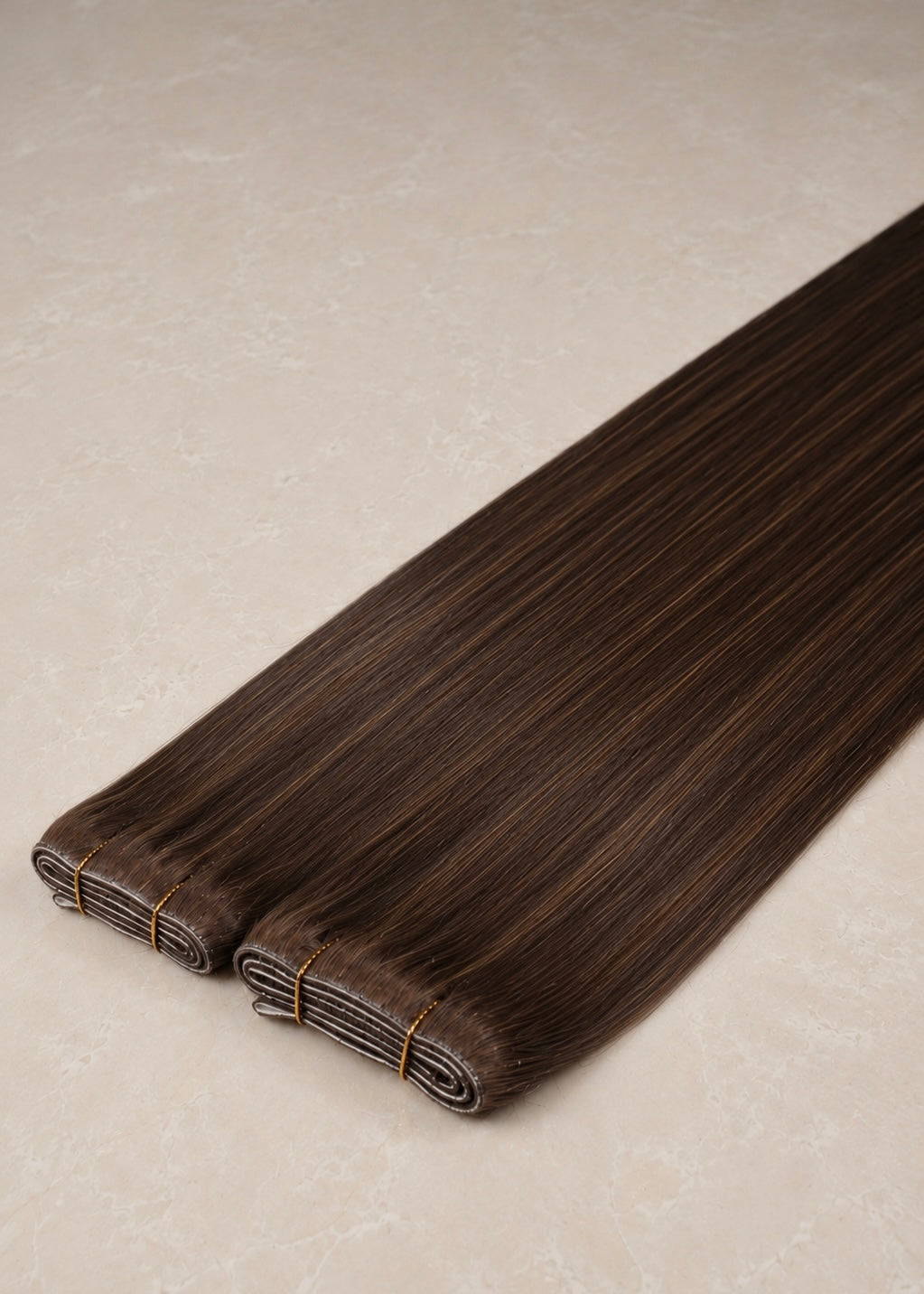 Invisible Tape Weft Human Hair Extensions. Caramel Swirl #P6/8