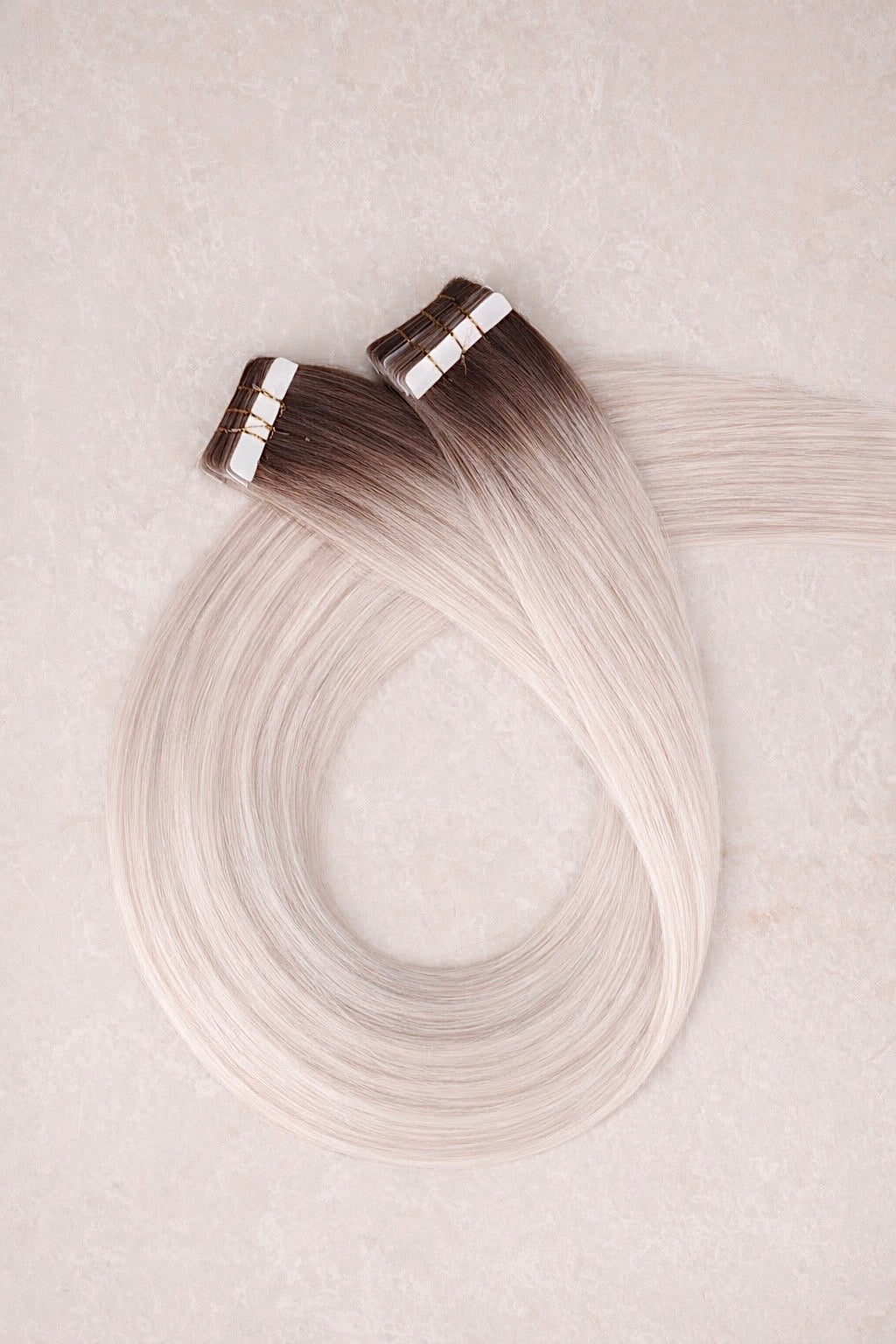 22" Invisible Tape Human Hair Extensions. Rooted Snowflake #B18/1004/Silver