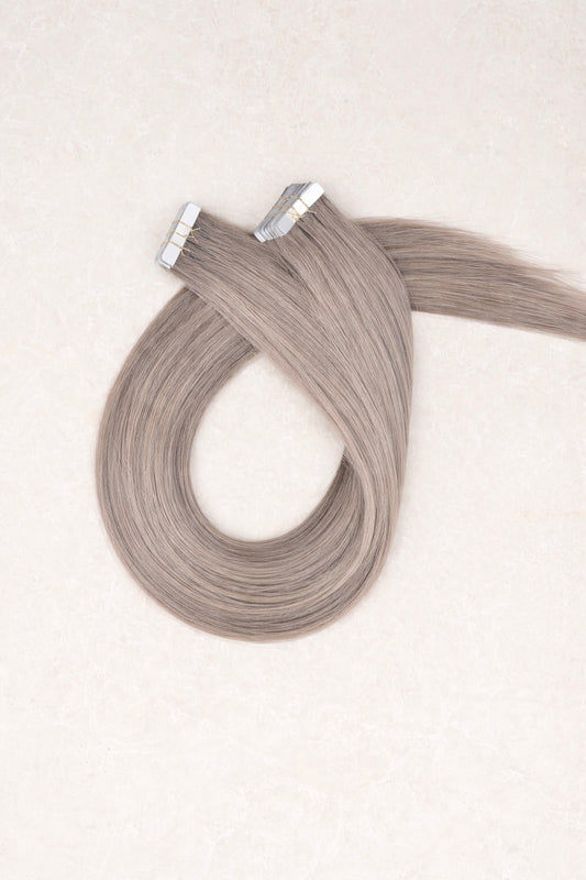 30" Invisible Tape Human Hair Extensions. Mid Mushroom Blonde