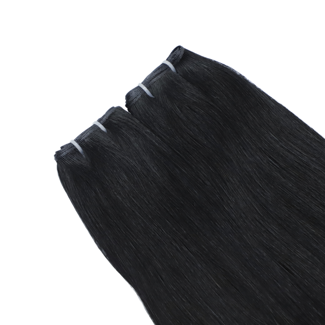 30" Genius Weft #1 Jet Black Human Hair Extensions - Casey