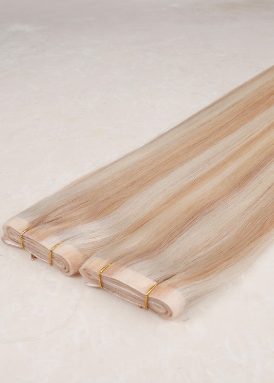 Invisible Tape Weft Human Hair Extensions. LA Blonde #P18/1004/1010